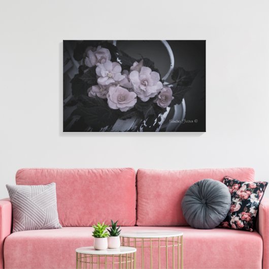 Begonias op het galerijcanvas van de tuinarchitect canvas afdruk (Insitu (Woonkamer))