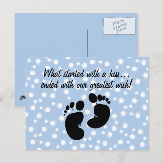 Begonnen met een Kiss Wish Blue-toepassing Briefkaart (Voorkant / Achterkant)