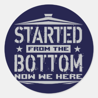 BEGONNEN VAN DE BOTTOM RONDE STICKER