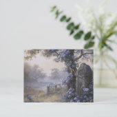 Begraafplaats Begraafplaats Blauw Bloemen Mooi Hal Feestdagenkaart (Staand voorkant)