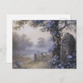 Begraafplaats Begraafplaats Blauw Bloemen Mooi Hal Feestdagenkaart (Voorkant / Achterkant)