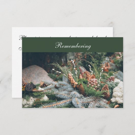 Begraafplaats decoratie Dood Jubileum Uitnodiging Informatiekaartje (Voorkant / Achterkant)