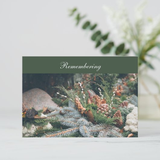 Begraafplaats decoratie Dood Jubileum Uitnodiging Informatiekaartje (Staand voorkant)