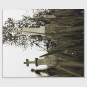begraafplaats Gothic Tombstone Sepia  Angel Cadeaupapier (Vlak)