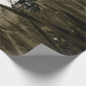 begraafplaats Gothic Tombstone Sepia  Angel Cadeaupapier (Hoek)