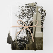 begraafplaats Gothic Tombstone Sepia  Angel Inpakpapier Vel (In situ)