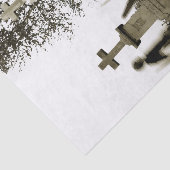 begraafplaats Gothic Tombstone Sepia  Angel Tissuepapier (Detail)