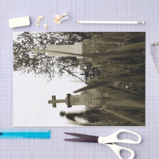 begraafplaats Gothic Tombstone Sepia  Angel Tissuepapier (Craft)