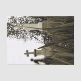 begraafplaats Gothic Tombstone Sepia  Angel Tissuepapier