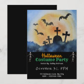 Begraafplaats Graven Vleermuizen Volle Maan Zwart Kaart (Voorkant / Achterkant)