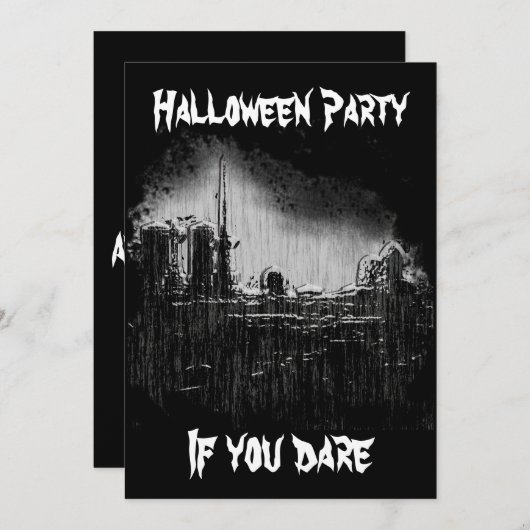 begraafplaats, Halloween Party, als je het durft Kaart (Voorkant / Achterkant)