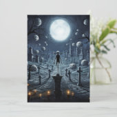 Begraafplaats Halloweenkaart Feestdagenkaart (Staand voorkant)