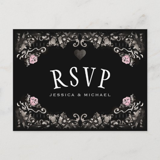 Begraafplaats Liefde MENU RSVP Halloween Huwelijk (Voorkant)