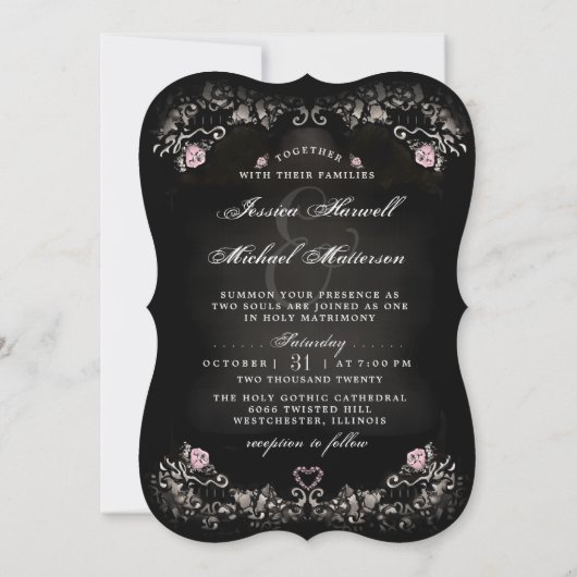 Begraafplaats liefde "Samen met" bruiloft uitnodig Kaart (Achterkant)