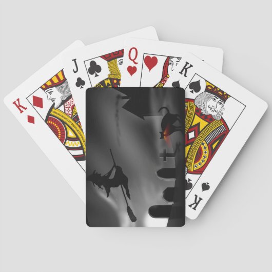 begraafplaats met kop - speelkaarten (Achterkant)