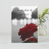 Begraafplaats & Rode Roos - Memorial Day Kaart (Staand voorkant)