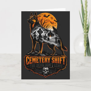 Begraafplaats Shift Duitse Herders Halloween Gotis Kaart