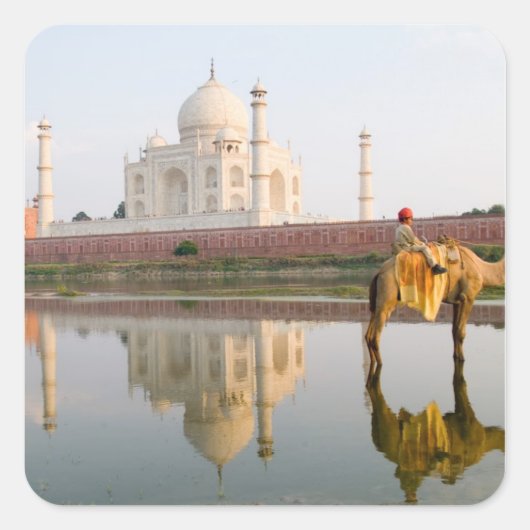 begraafplaats van de beroemde Taj Mahal-tempel op Vierkante Sticker (Voorkant)
