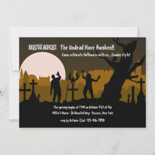 Begraafplaats Zombies Halloween Uitnodiging