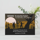 Begraafplaats Zombies Halloween Uitnodiging (Staand voorkant)