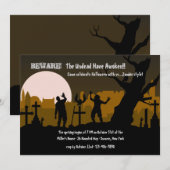 Begraafplaats Zombies Halloween Uitnodiging (Voorkant / Achterkant)