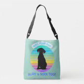 Begraaft uw hond een sok te Retro Sunset blauw Crossbody Tas (Achterkant)
