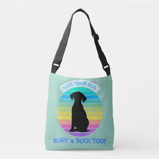 Begraaft uw hond een sok te Retro Sunset blauw Crossbody Tas (Voorkant)