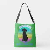 Begraaft uw hond een sok te Retro Sunset groen Crossbody Tas (Achterkant)
