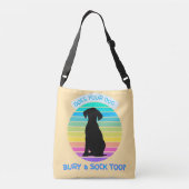 Begraaft uw hond een sok te retro Sunset perzik Crossbody Tas (Achterkant)