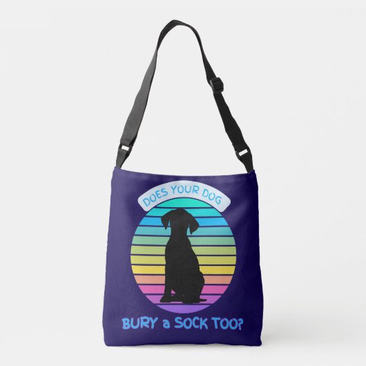 Begraaft uw hond ook een sok - Retro Sunset Blue Crossbody Tas (Achterkant)