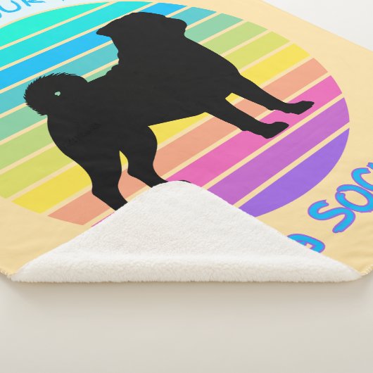 Begraaft uw mopshond een sok te retro Sunset perzi Sherpa Deken (3/4)