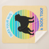 Begraaft uw mopshond een sok te retro Sunset perzi Sherpa Deken (Voorkant (horizontaal))