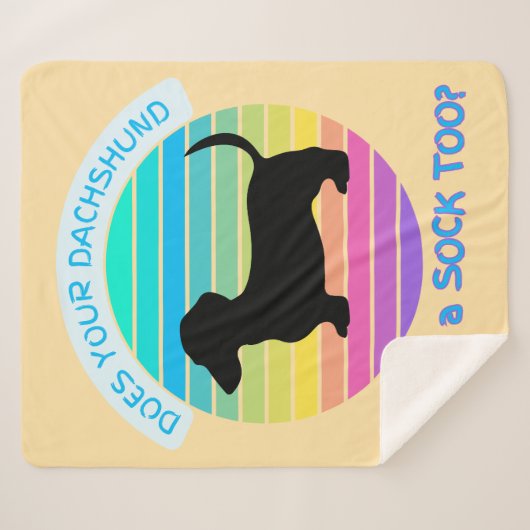 Begraaft uw teckel een sok om te perziken bij zons sherpa deken (Voorkant (horizontaal))