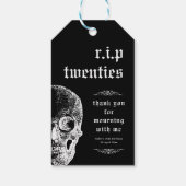 Begrafenis 30e RIP Twinties 20s Grappige Schedel V Cadeaulabel (Achterkant)