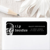 Begrafenis 30e RIP Twintigers 20s Grappige Schedel Etiket (Insitu)