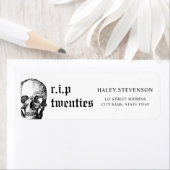 Begrafenis 30e RIP Twintigers 20s Grappige Schedel Etiket (Insitu)