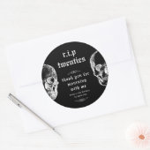 Begrafenis 30th RIP Twenties 20s Grappige schedel  Ronde Sticker (Envelop)