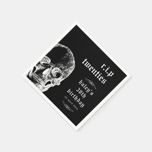 Begrafenis 30th RIP Twenties 20s Grappige schedel  Servet (Hoek)
