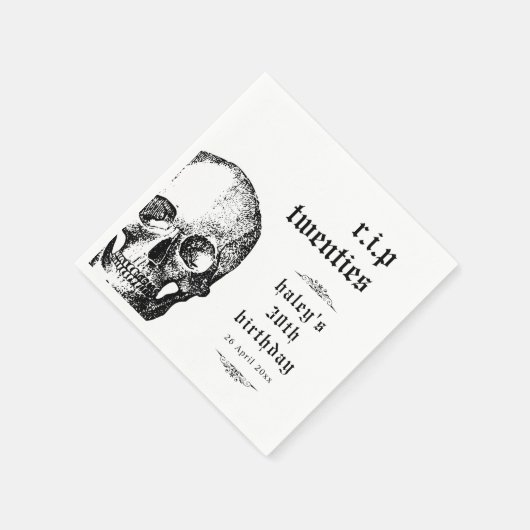 Begrafenis 30th RIP Twenties 20s Grappige schedel  Servet (Hoek)