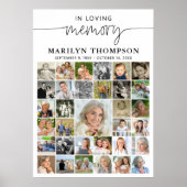 Begrafenis 33 Foto Collage Script Ter Herinnering Poster (Voorkant)