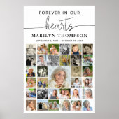 Begrafenis 33 Fotocollage Handgeschreven Harten Poster (Voorkant)