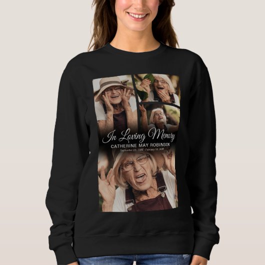 Begrafenis 4 foto in liefdevolle herinnering trui (Voorkant)
