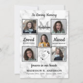 begrafenis 5 Foto's herdenking van het leven Kaart (Voorkant)