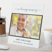 Begrafenis aangepaste foto memorial receptie scrip reclamebord met voetstuk (Insitu)