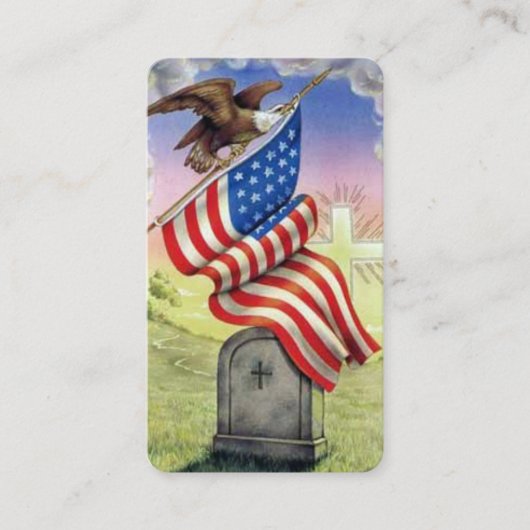Begrafenis American Eagle Vlag Gebed Sympathie Kaa Visitekaartje (Voorkant)