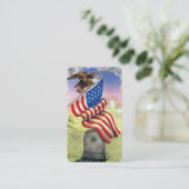 Begrafenis American Eagle Vlag Gebed Sympathie Kaa Visitekaartje (Staand voorkant)