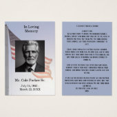 Begrafenis Amerikaanse vlag Militaire Gebed Kaart (Voorkant /achterkant)