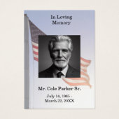 Begrafenis Amerikaanse vlag Militaire Gebed Kaart (Voorkant)