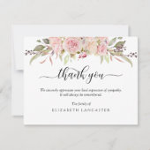 Begrafenis bedankje, Blush Floral Bedankkaart (Voorkant)
