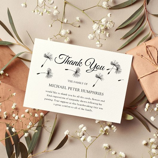 begrafenis bedankje | Elegant Wens Memorial Bedankkaart